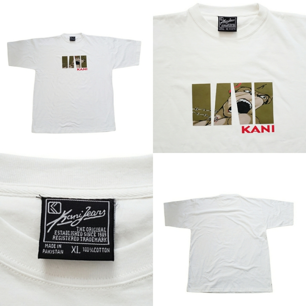Rare VTG Kani Jeans X Anime Shirt Exclusive cartoon Print Image on front SZ XL